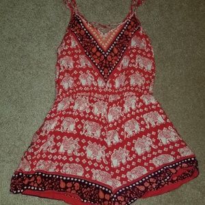 Juniors Red Romper